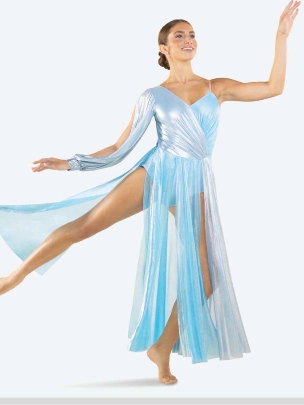 Revolution Dancewear “Live and Let Die” in Powder Blue. RC26911. Adult Medium